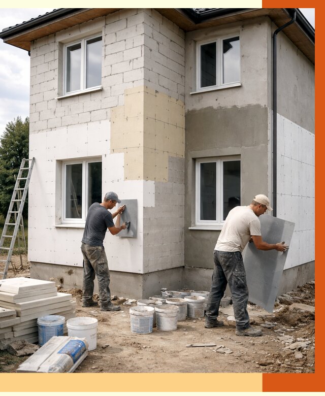 Утепление дома из газобетона в Канаше от 4314 руб./м² — заказать у ТепломастерКна